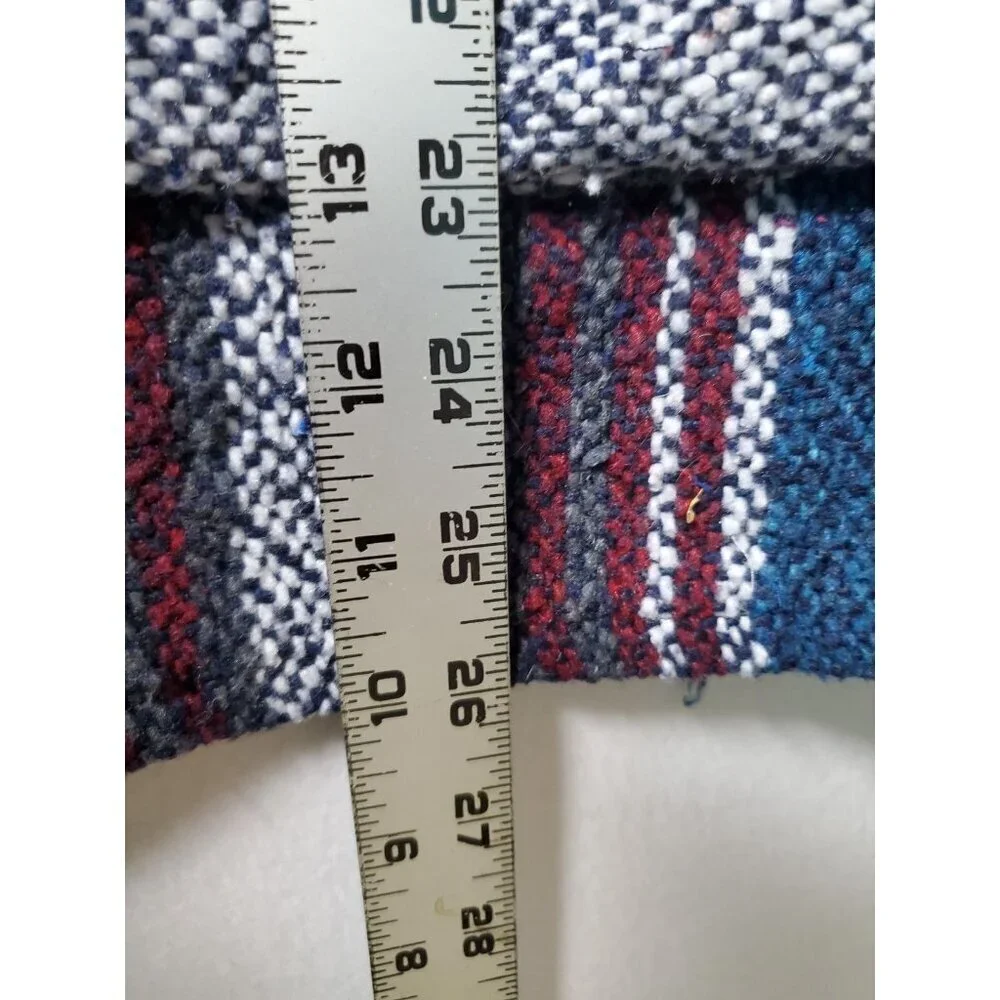 Canyon Creek Mens XL Blue Gray Striped Baja Jacket Hoodie Rug Mexico Blanket
